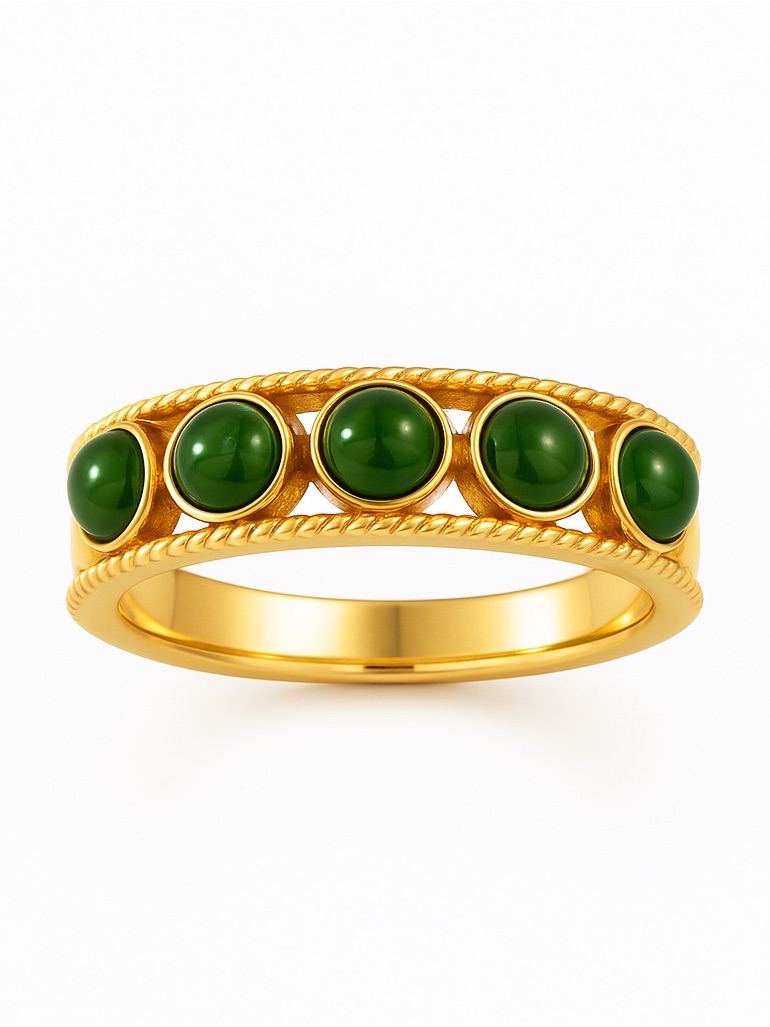Jade Bubble Band Ring 104$